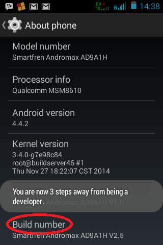 cara aktifkan usb debugging mode android