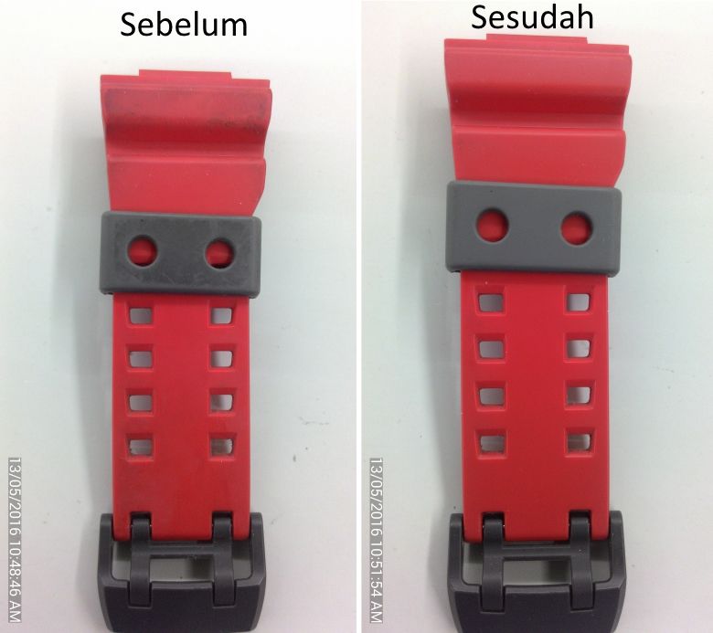 cara membersihkan tali jam tangan karet yang kotor strap kalep gelang