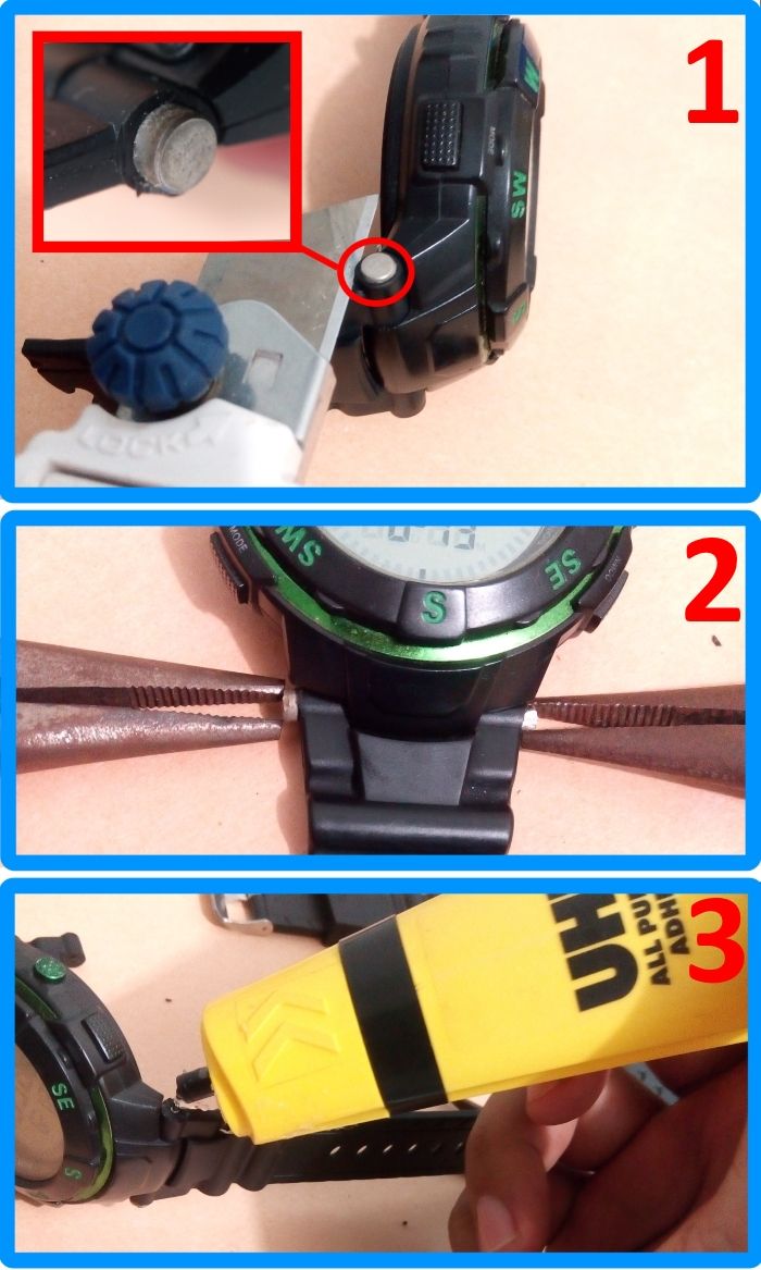 cara mengganti tali jam tangan arloji fortuner c831 compass kompas